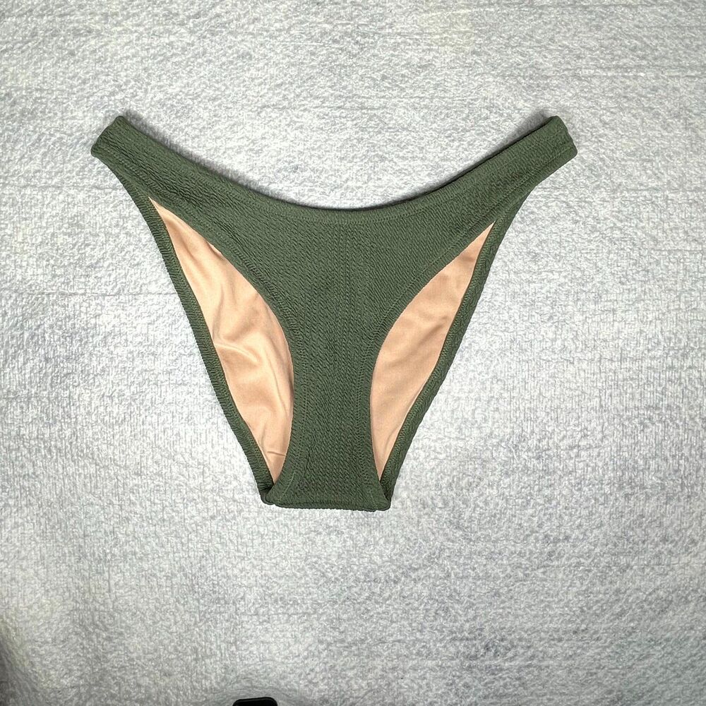 J.Crew Textured Curved-waist Cheeky Bikini Bottom For Women Ladies XS BC050 GSU